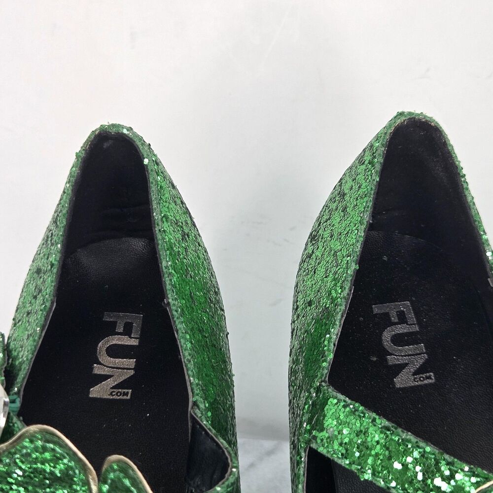 Shoes Womens Size 10 Green Glitter Platform Shamrock St Patricks Day Leprechaun - Picture 10 of 16